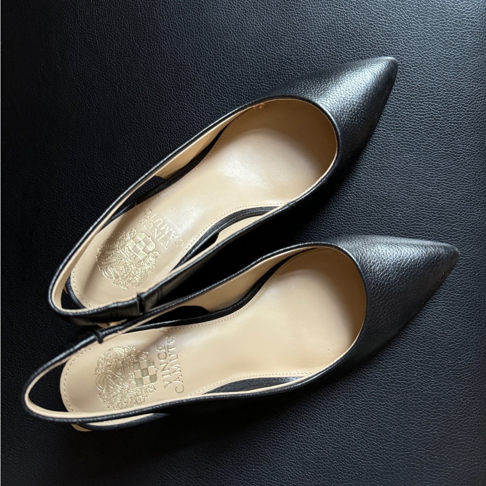Elegant pointed toe sling-back heels